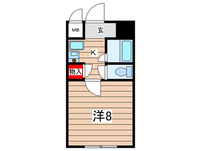 園ビル(1K/3階)の間取り写真