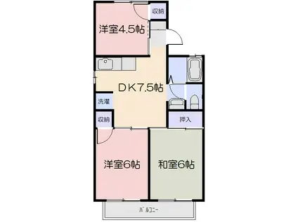 パストラル白石(3DK/2階)の間取り写真