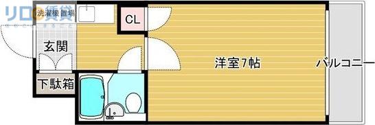 エスリード新大阪第2(1K/9階)の間取り写真