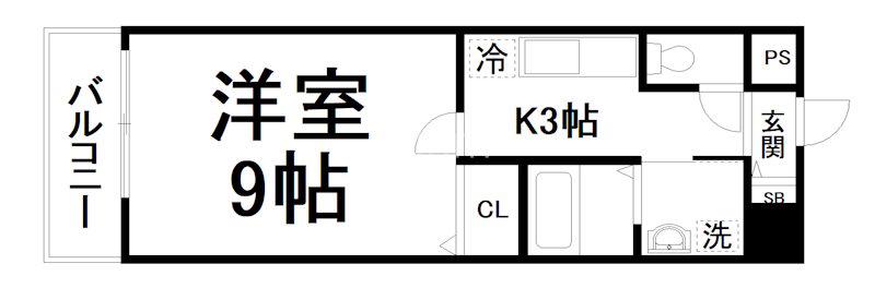 クレール・イトーケン(1K/1階)の間取り写真