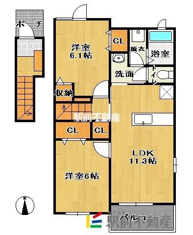 ベル メゾン ディデアル(2LDK/2階)の間取り写真