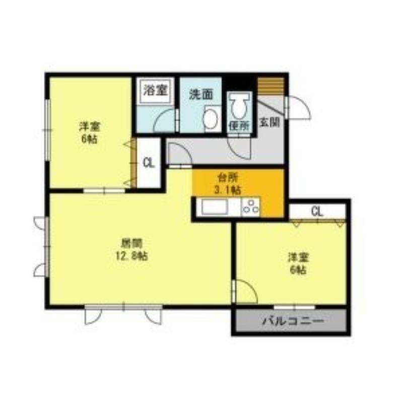 イデアール平岸(2LDK/1階)の間取り写真