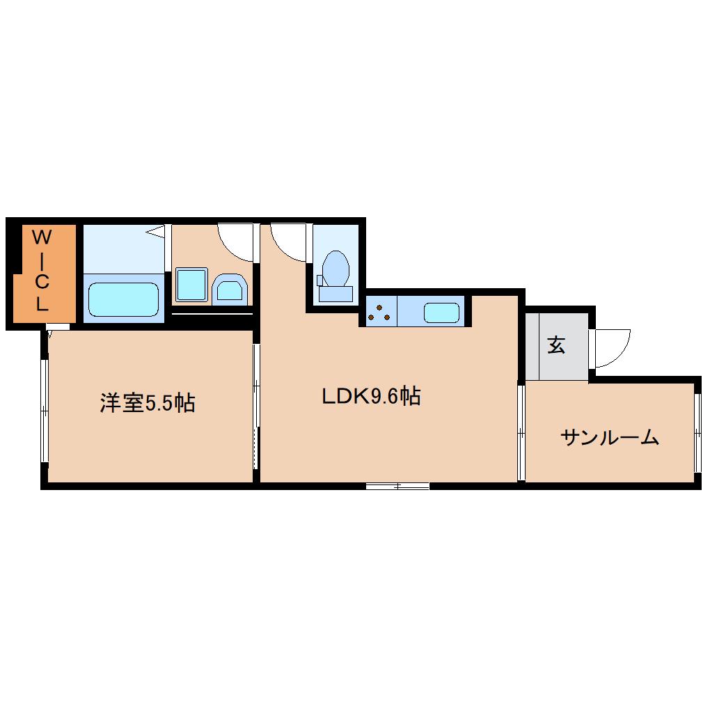 サンシャイン中曽司(1LDK/1階)の間取り写真