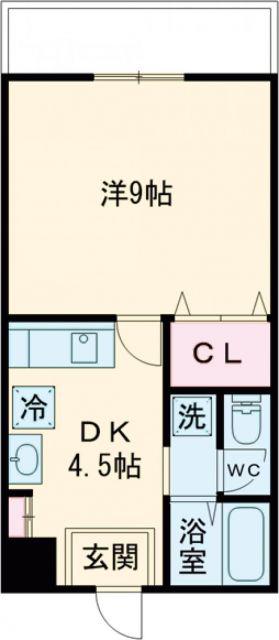 ライフコート御井(1DK/1階)の間取り写真