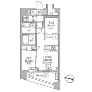 NOGATA RESIDENCE(2LDK/7階)の間取り写真