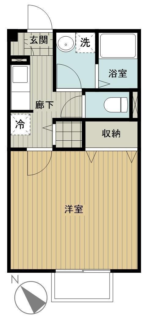メゾンルミエール(1K/1階)の間取り写真