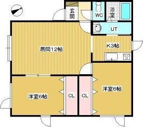 リバーサイド19(2LDK/2階)の間取り写真