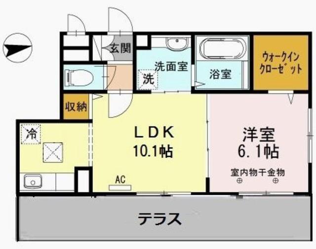 LALUCE(1LDK/1階)の間取り写真