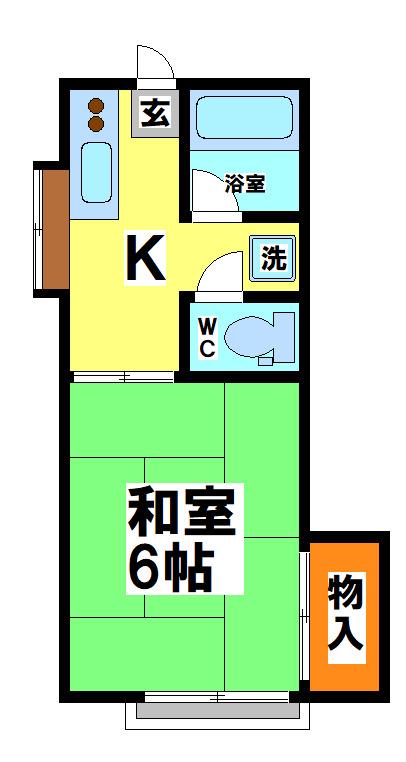 藤コーポ(1K/2階)の間取り写真