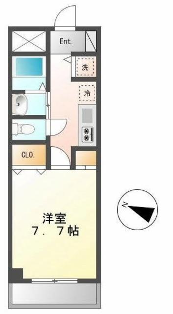ラークガーデンズナゴヤ(1K/2階)の間取り写真