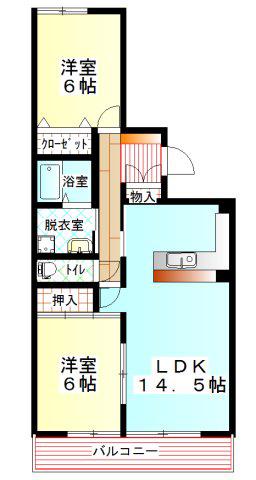 アスリート5(2LDK/2階)の間取り写真