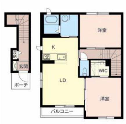 アルカディアコートII(2LDK/2階)の間取り写真