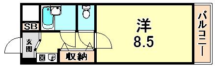 クラッセ岡本(1K/3階)の間取り写真