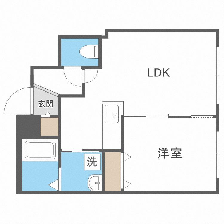 RJ ノース23(1LDK/2階)の間取り写真
