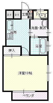 KSヴィレッジ(1DK/2階)の間取り写真