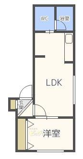 ES東札幌(1LDK/2階)の間取り写真