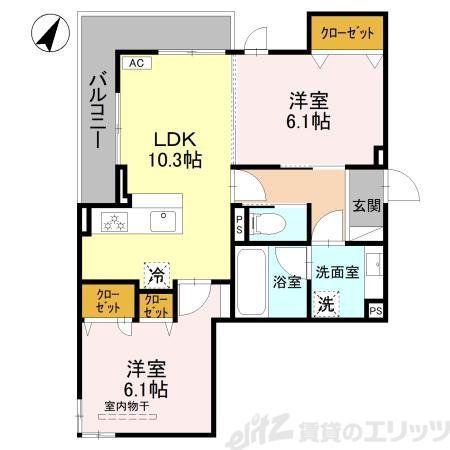 カーサ・プレッツァ豊里(2LDK/3階)の間取り写真
