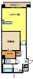 コンフォルト(1LDK/1階)の間取り写真