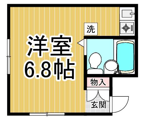 ベルトピア伊丹3(ワンルーム/1階)の間取り写真