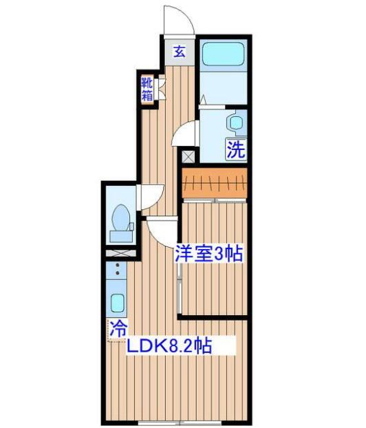 NORI(1LDK/1階)の間取り写真