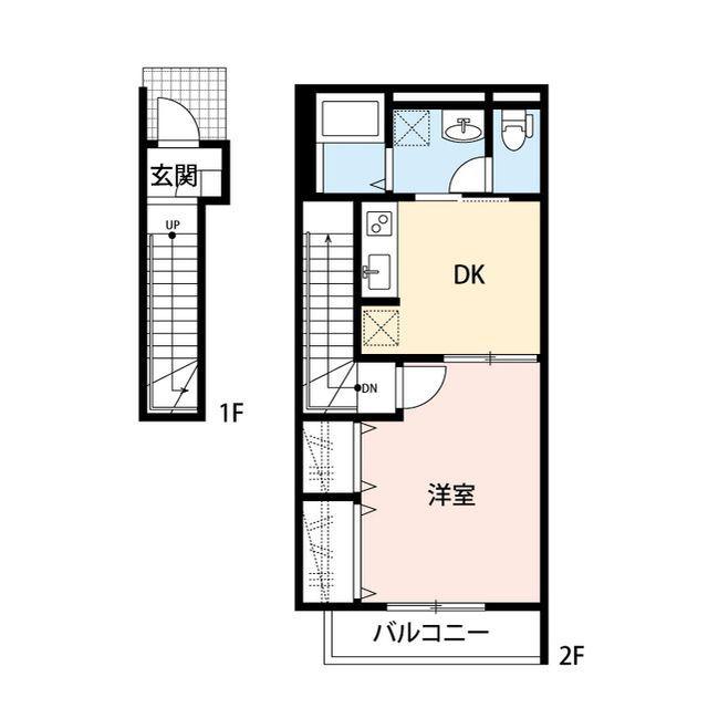 ベルレーヴ(1DK/2階)の間取り写真