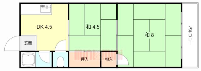 清川マンション(2DK/3階)の間取り写真