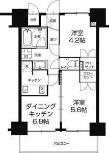 URBAN FLATS中之島(2DK/10階)の間取り写真