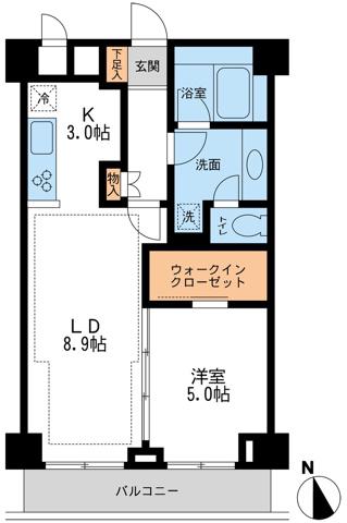 NTPRレジデンス鷹番(1LDK/1階)の間取り写真