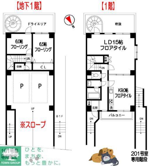 下馬アネックス(2LDK/B1階)の間取り写真