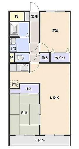 ニューセラヴィ伊勢崎(2LDK/3階)の間取り写真