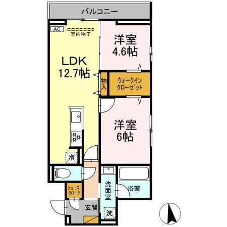 メゾン・ド・シルヴァ(2LDK/3階)の間取り写真