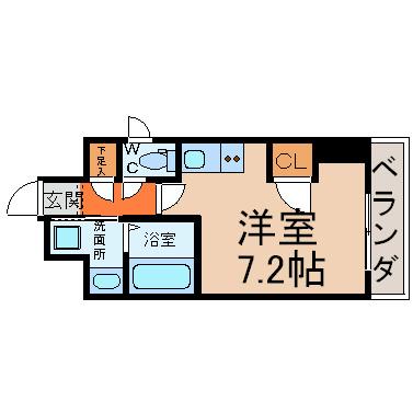 スクエア・アパートメント(ワンルーム/10階)の間取り写真