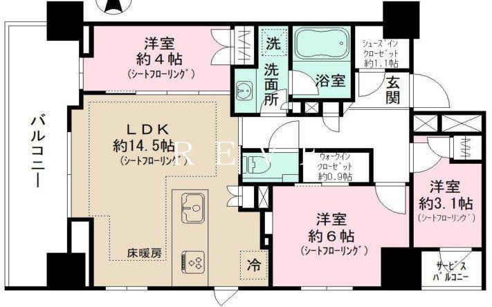 オーベルアーバンツ秋葉原(3LDK/7階)の間取り写真