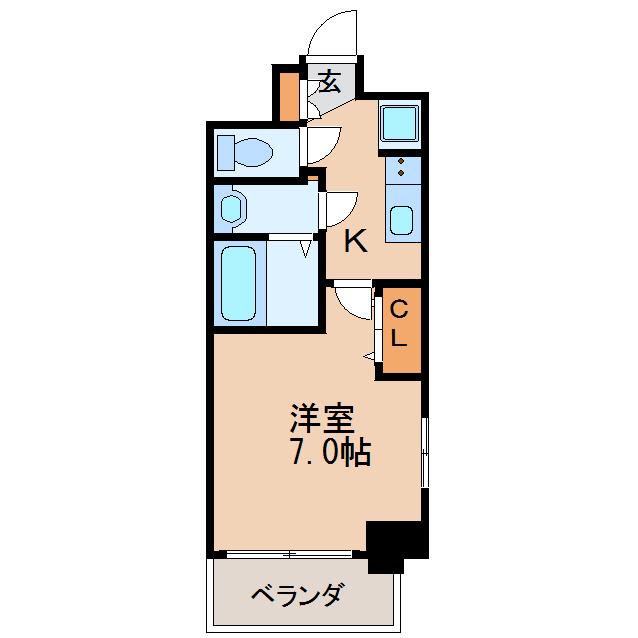 エステムコート名古屋新栄アクシス(1K/6階)の間取り写真