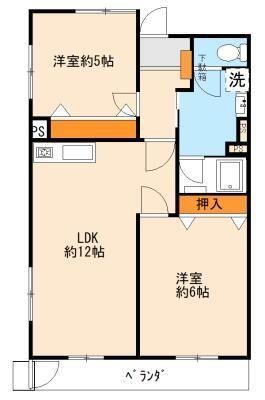 ダイユーマンション(2LDK/2階)の間取り写真