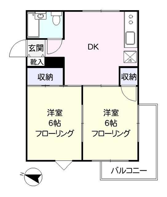 STプラザ大泉学園(2DK/2階)の間取り写真