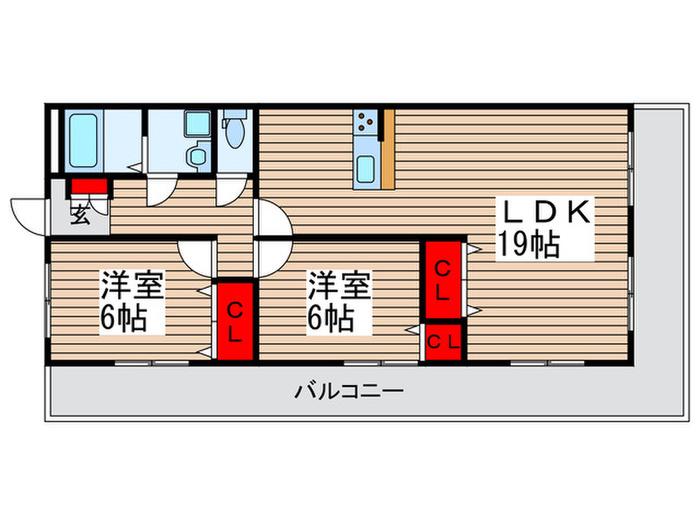 関第1ビル(2LDK/3階)の間取り写真