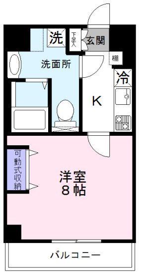 RISING PLACE 八王子みなみ野(1K/6階)の間取り写真