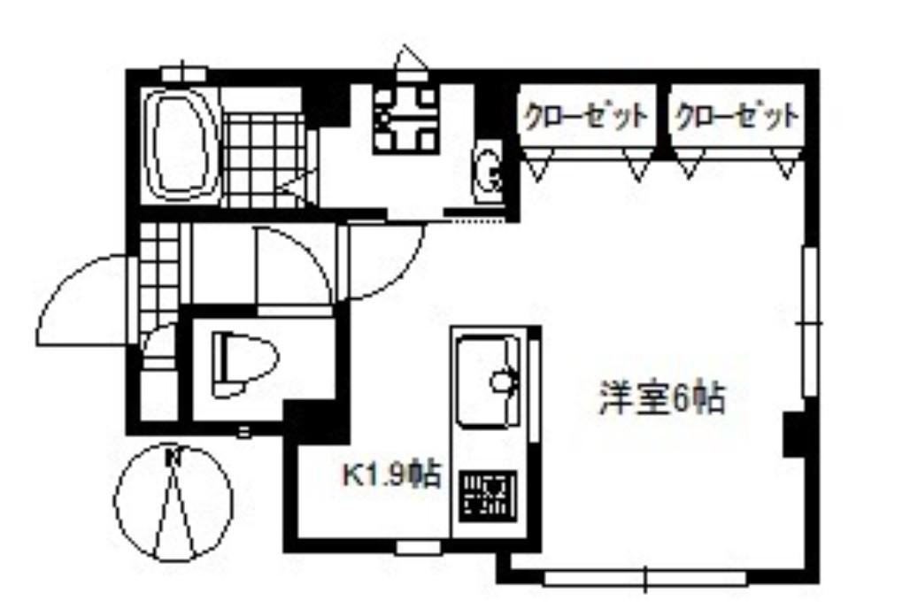 クレア平林(1K/2階)の間取り写真