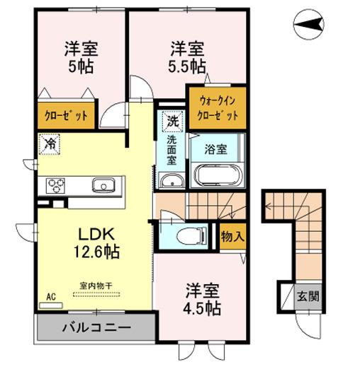 アネシス御立(3LDK/2階)の間取り写真