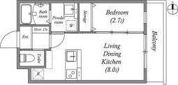 ST・RESIDENCE南津の辺(1LDK/1階)の間取り写真
