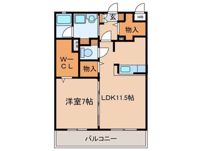 COSMOIR(1LDK/2階)の間取り写真
