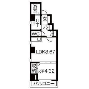 エイトエムジー名駅(1LDK/6階)の間取り写真