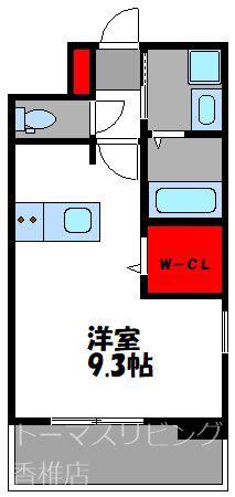 エンクレスト香椎参道(ワンルーム/10階)の間取り写真