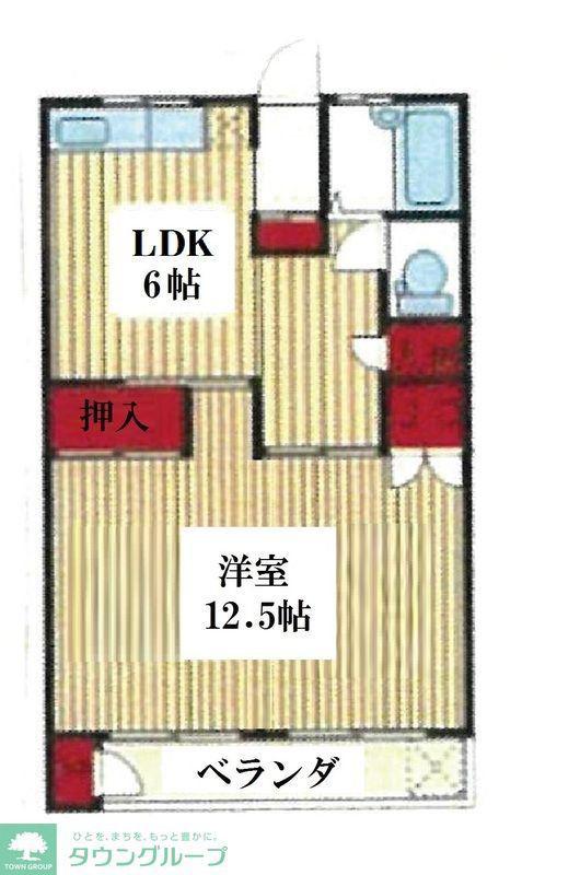 レジデンス浦和常盤(1LDK/4階)の間取り写真