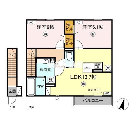 エミネント・グラン(2LDK/2階)の間取り写真