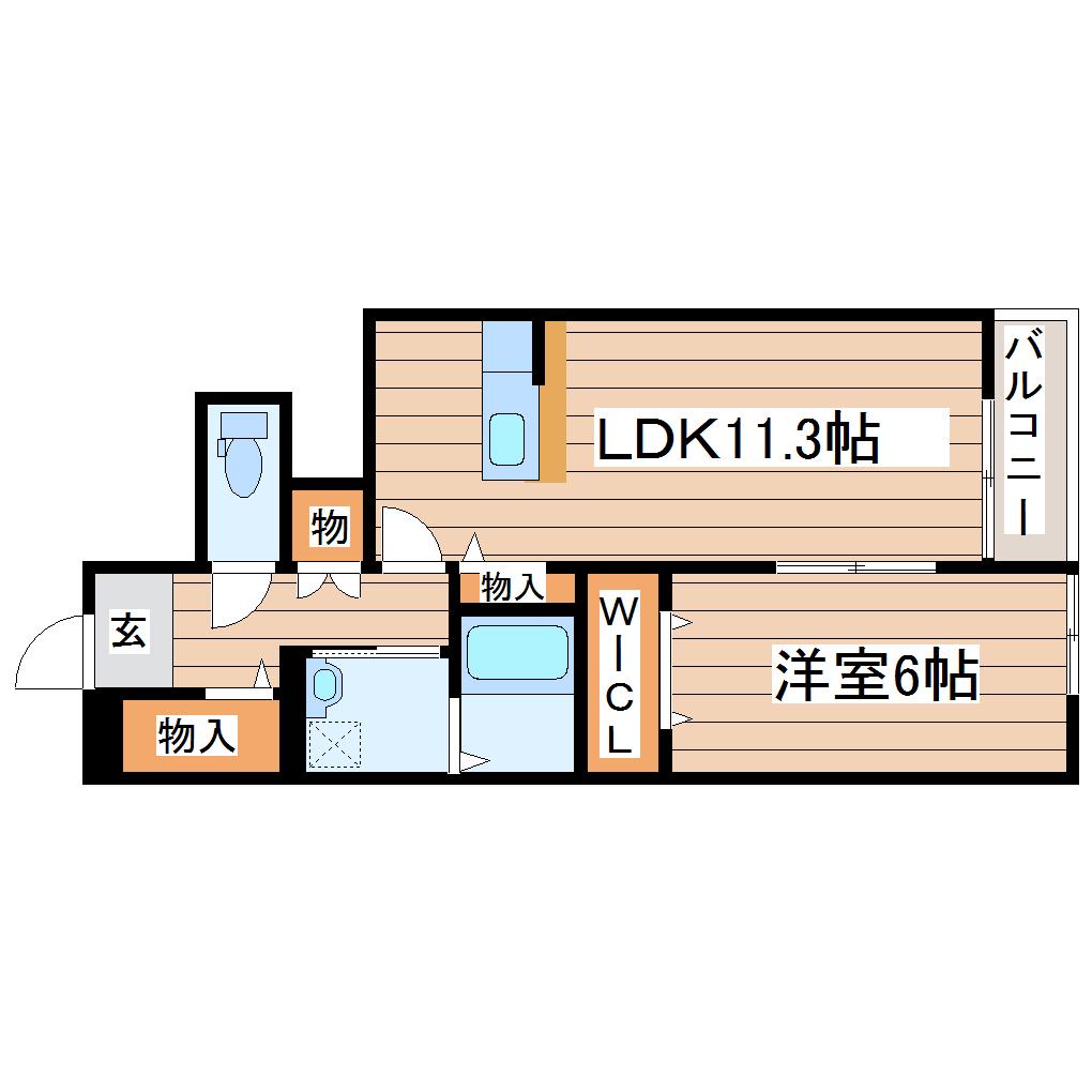 プラムツリーB棟(2LDK/2階)の間取り写真