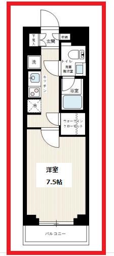 アゼスト亀戸II(1K/4階)の間取り写真