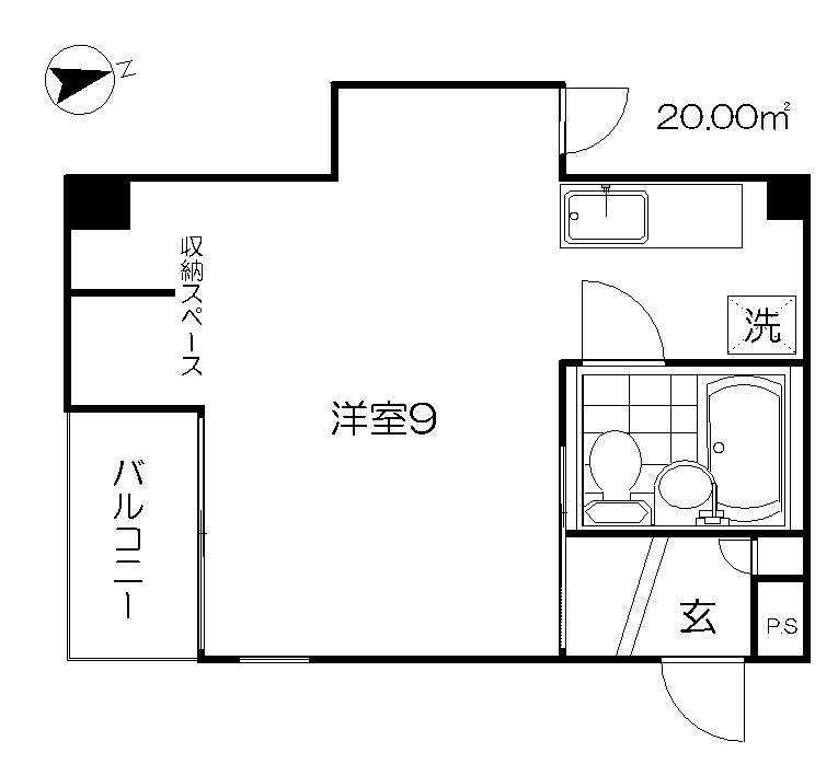 SUN大手町(ワンルーム/1階)の間取り写真