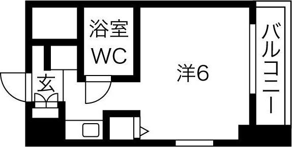 猪名寺パークマンションI(ワンルーム/5階)の間取り写真